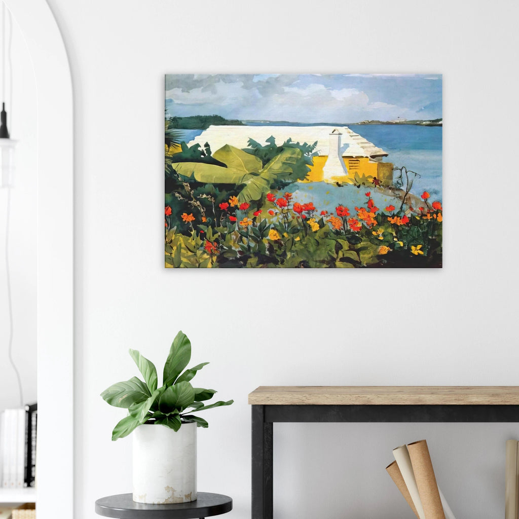 FLOWER GARDEN AND BUNGALOW BERMUDA Canvas | Winslow Homer Canvas | Winslow Homer Store