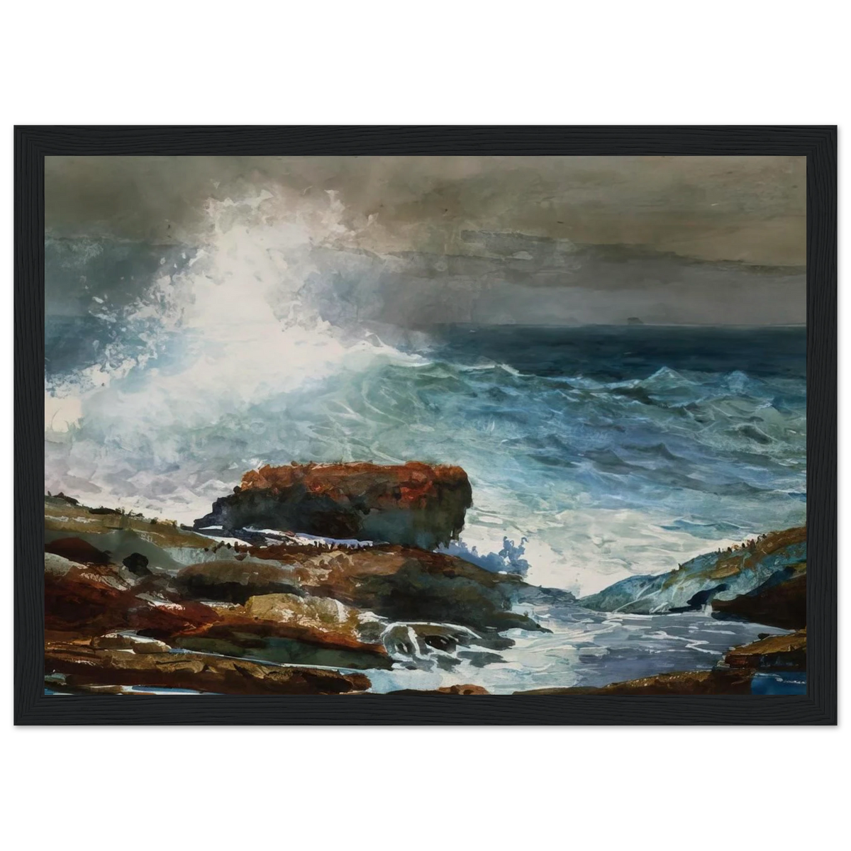 INCOMING TIDE SCARBORO MAINE Framed Poster | Winslow Homer Framed Prints Wall Art | Winslow Homer Store