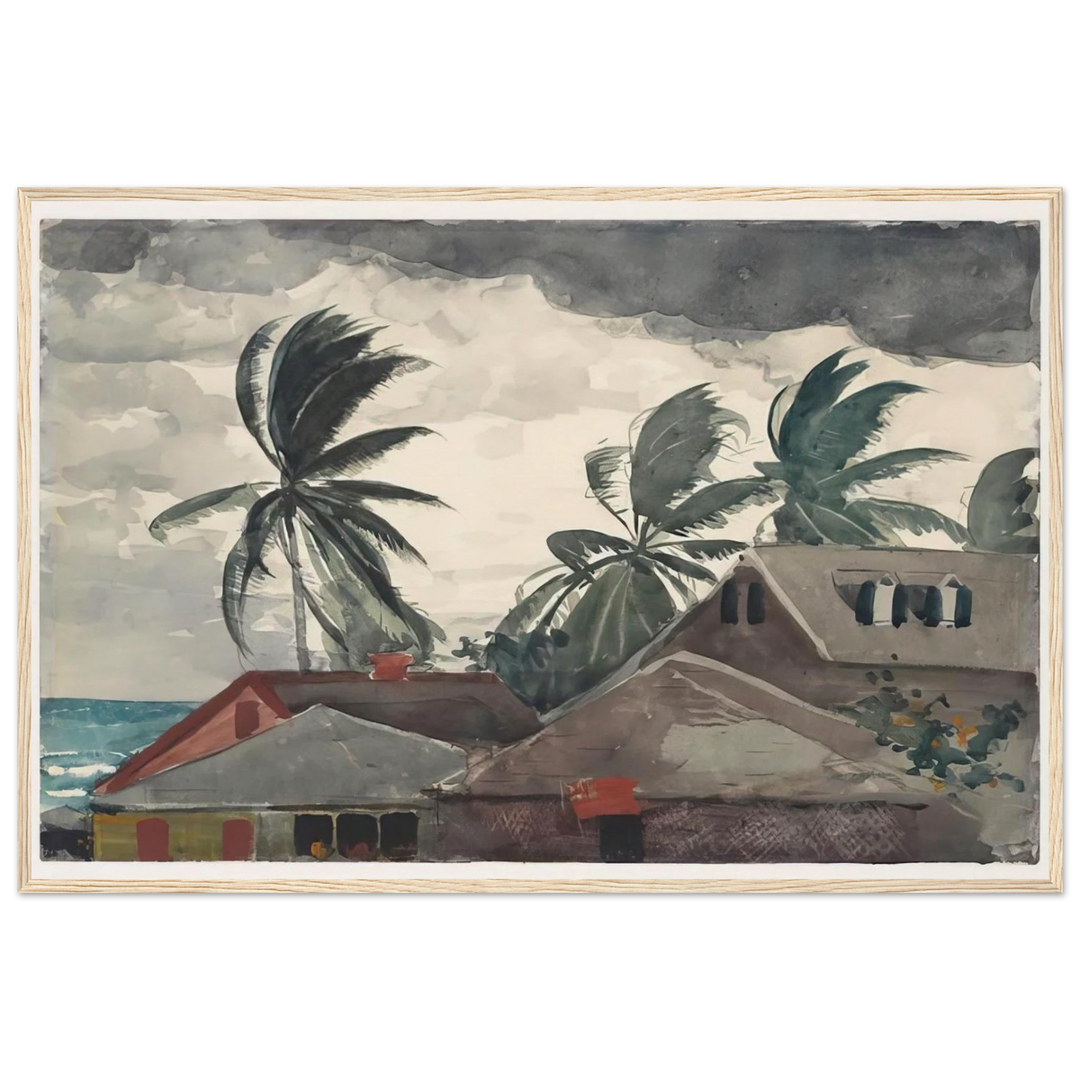 HURRICANE BAHAMAS 1898 Framed Poster | Winslow Homer Framed Prints Wall Art | Winslow Homer Store