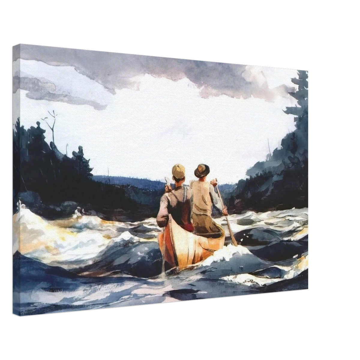 CANOE IN THE RAPIDS Canvas | Winslow Homer Canvas | Winslow Homer Store