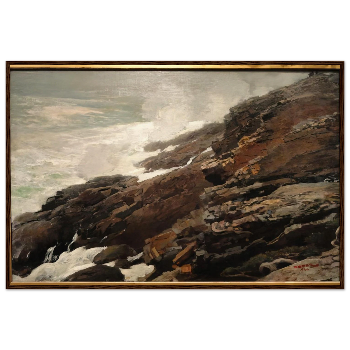 HIGH CLIFF COAST OF MAINE Framed Poster | Winslow Homer Framed Prints Wall Art | Winslow Homer Store