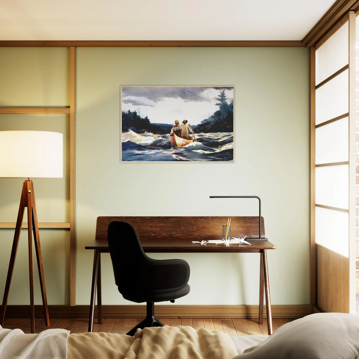 CANOE IN THE RAPIDS Framed Poster | Winslow Homer Framed Prints Wall Art | Winslow Homer Store