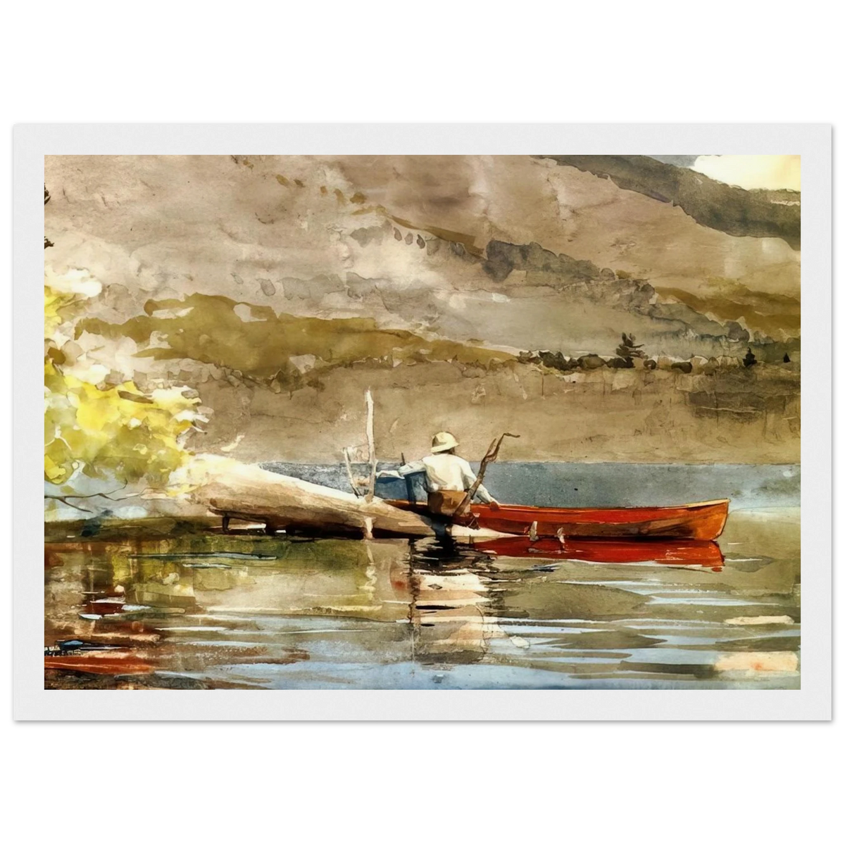 THE RED CANOE 1884 Framed Poster | Winslow Homer Framed Prints Wall Art | Winslow Homer Store