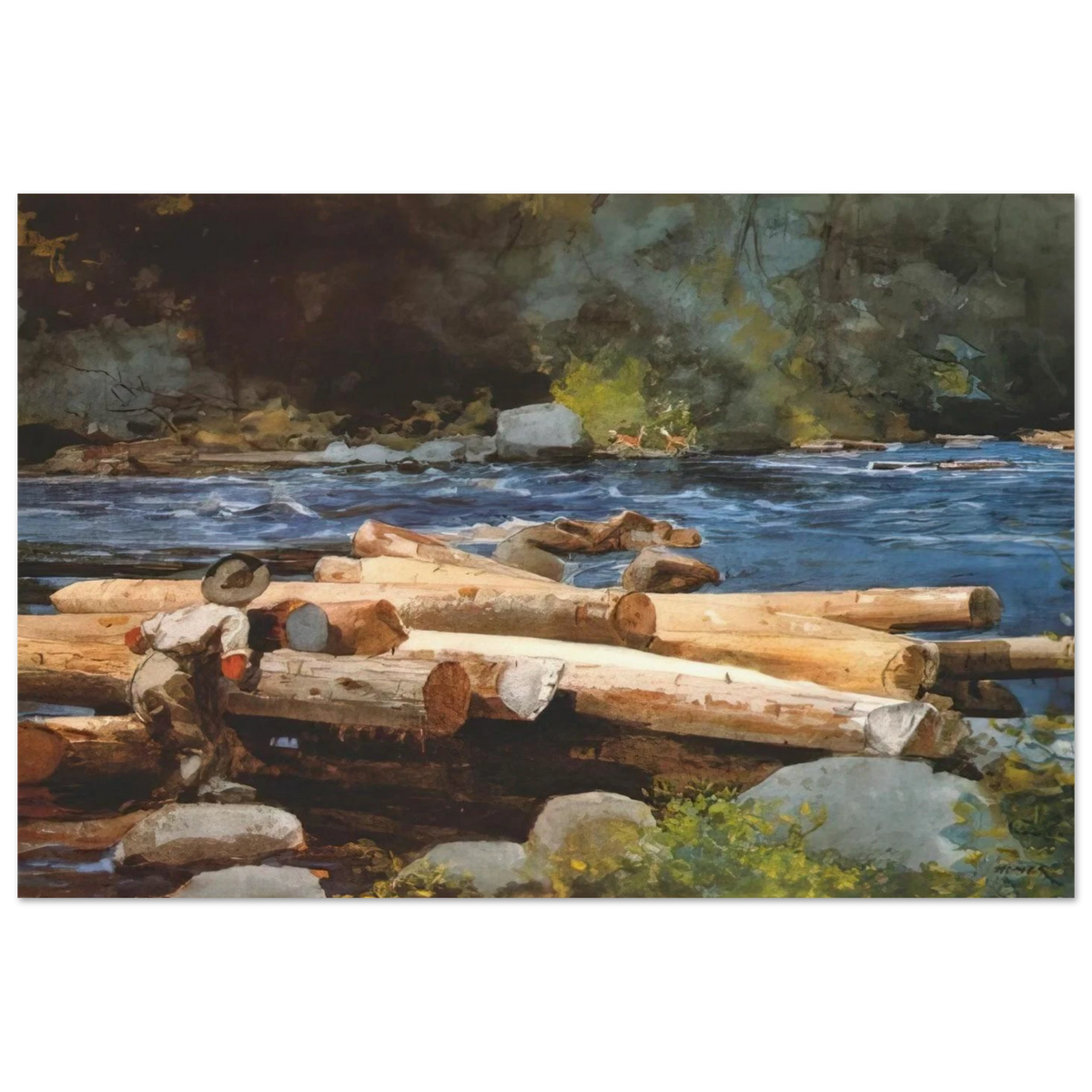 HUDSON RIVER Poster | Winslow Homer Poster | Winslow Homer Store