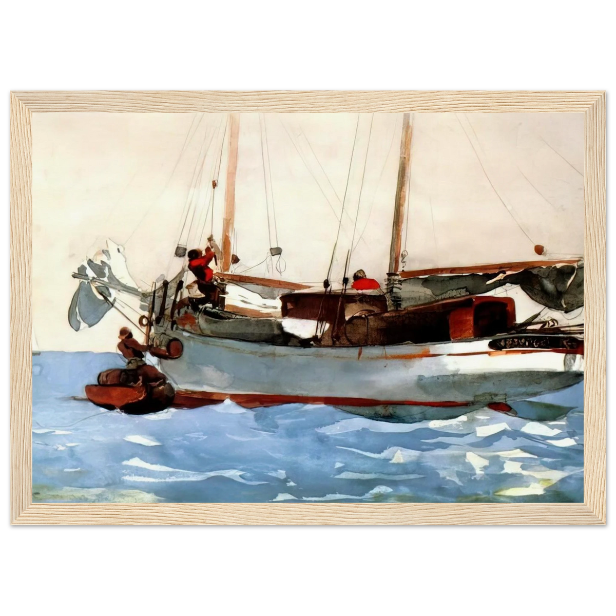 TAKING ON WET PROVISIONS Framed Poster | Winslow Homer Framed Prints Wall Art | Winslow Homer Store