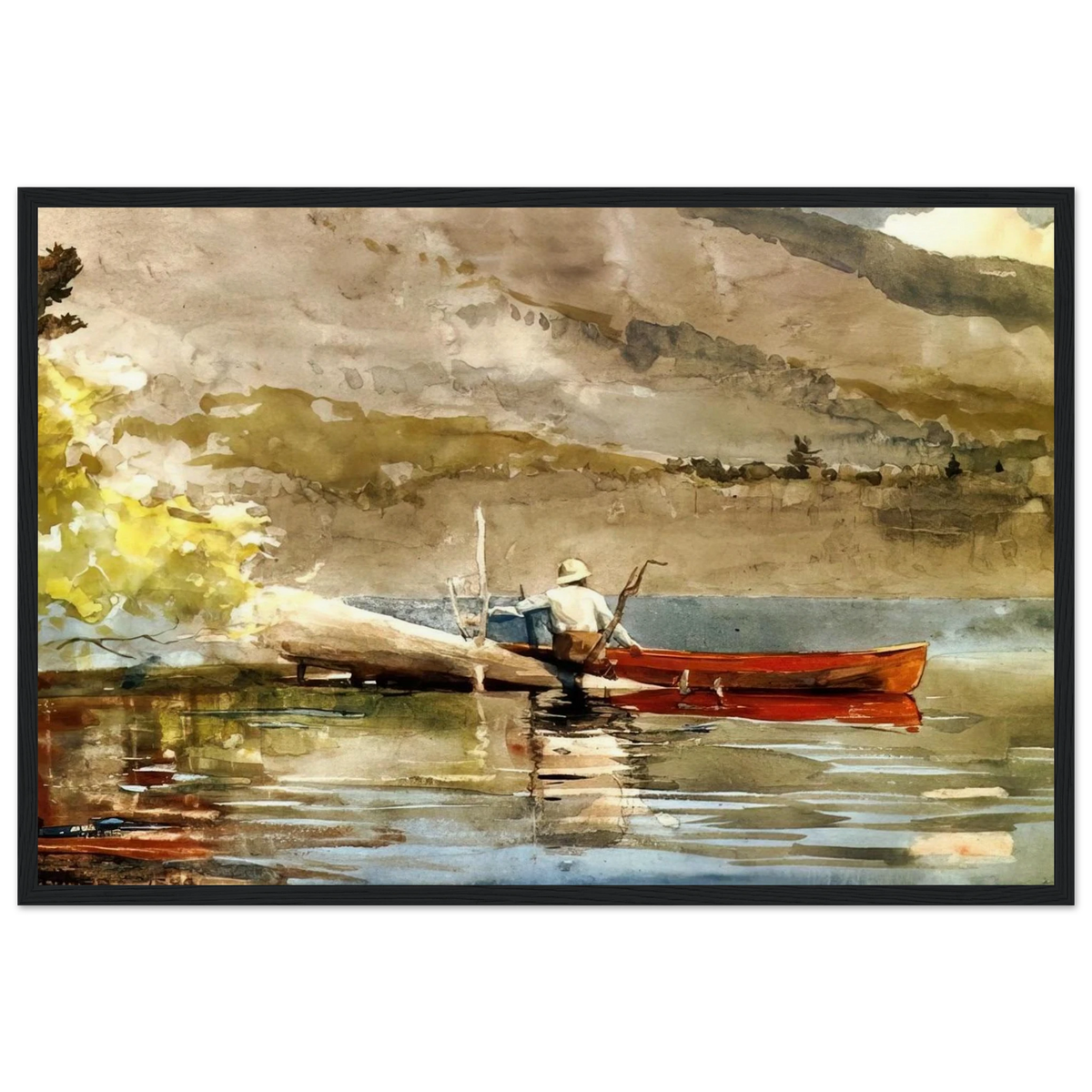 THE RED CANOE 1884 Framed Poster | Winslow Homer Framed Prints Wall Art | Winslow Homer Store