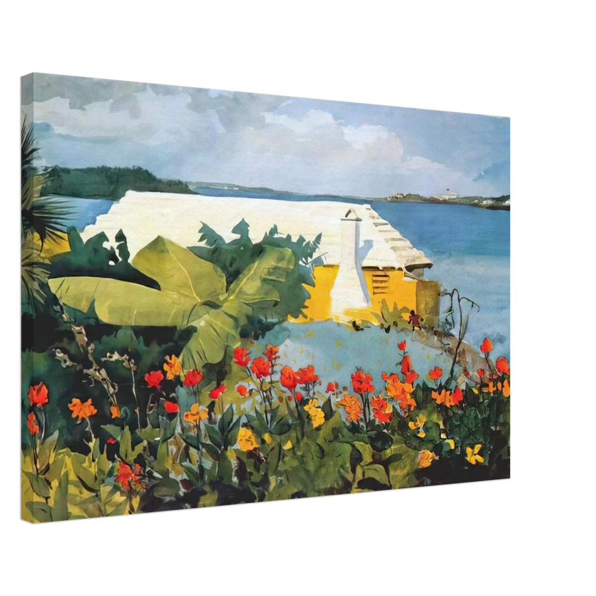 FLOWER GARDEN AND BUNGALOW BERMUDA Canvas | Winslow Homer Canvas | Winslow Homer Store
