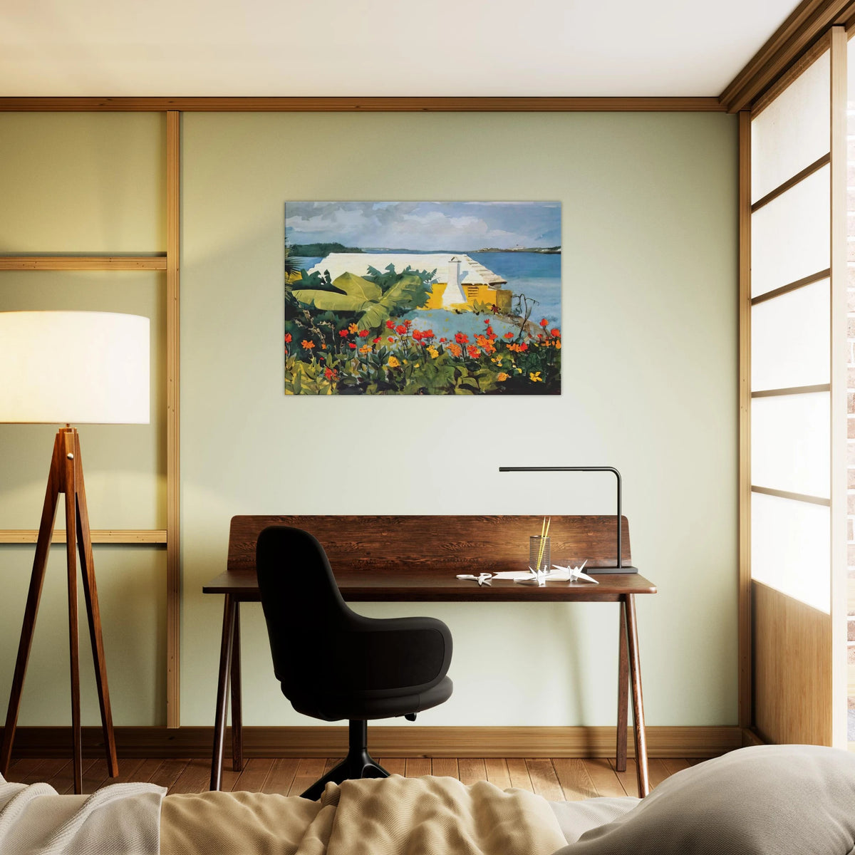 FLOWER GARDEN AND BUNGALOW BERMUDA Canvas | Winslow Homer Canvas | Winslow Homer Store