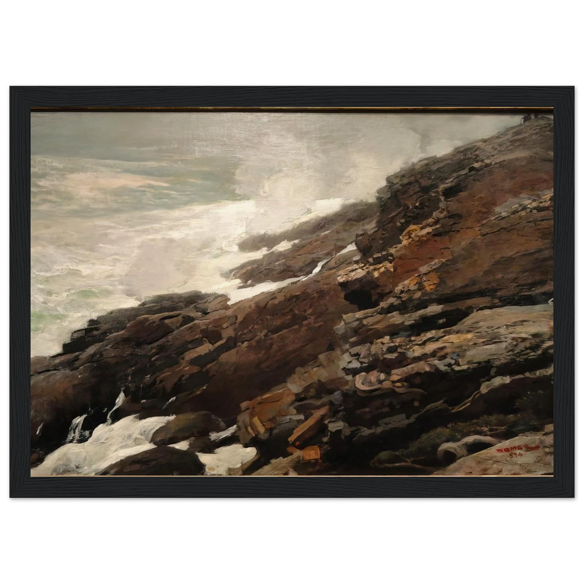 HIGH CLIFF COAST OF MAINE Framed Poster | Winslow Homer Framed Prints Wall Art | Winslow Homer Store