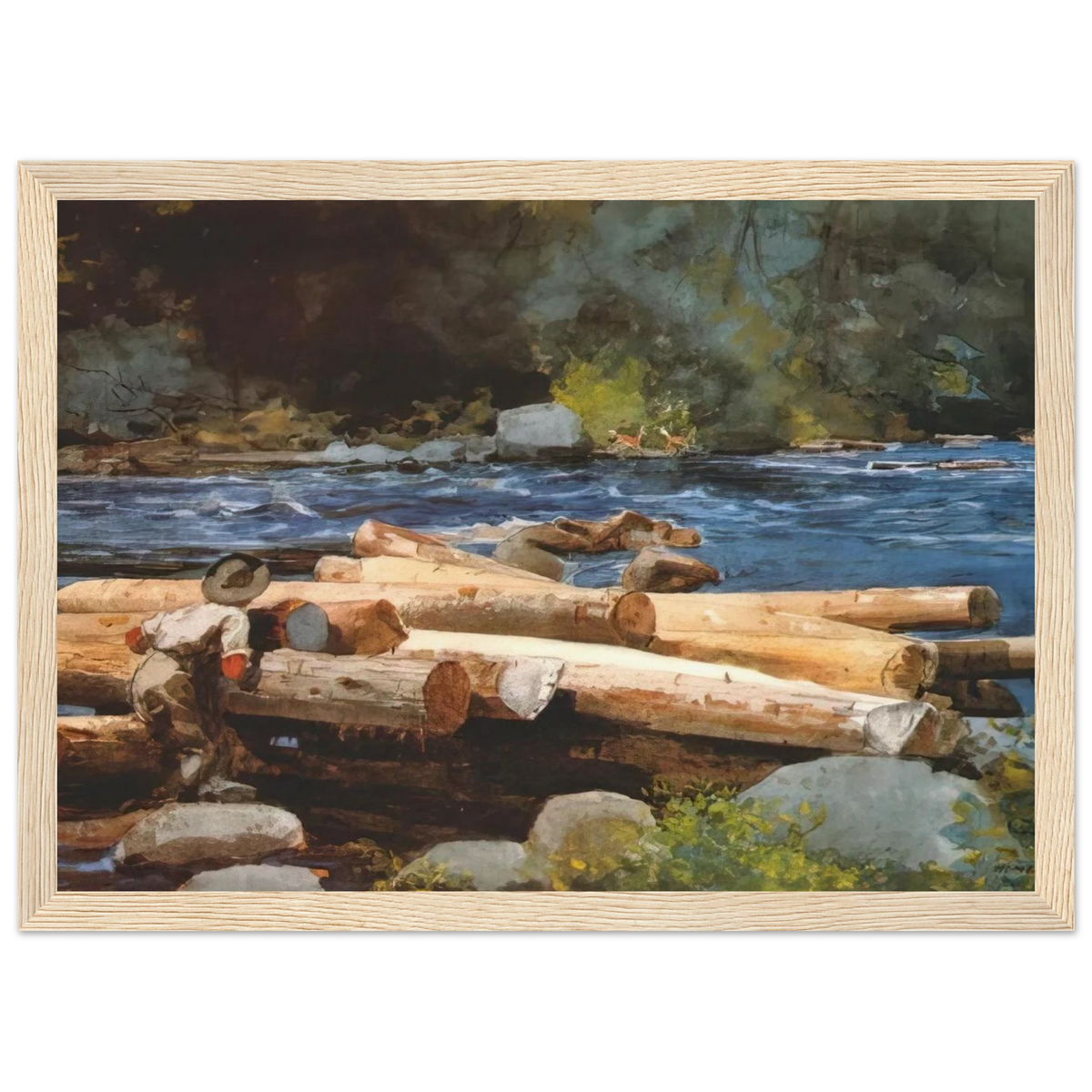 HUDSON RIVER Framed Poster | Winslow Homer Framed Prints Wall Art | Winslow Homer Store