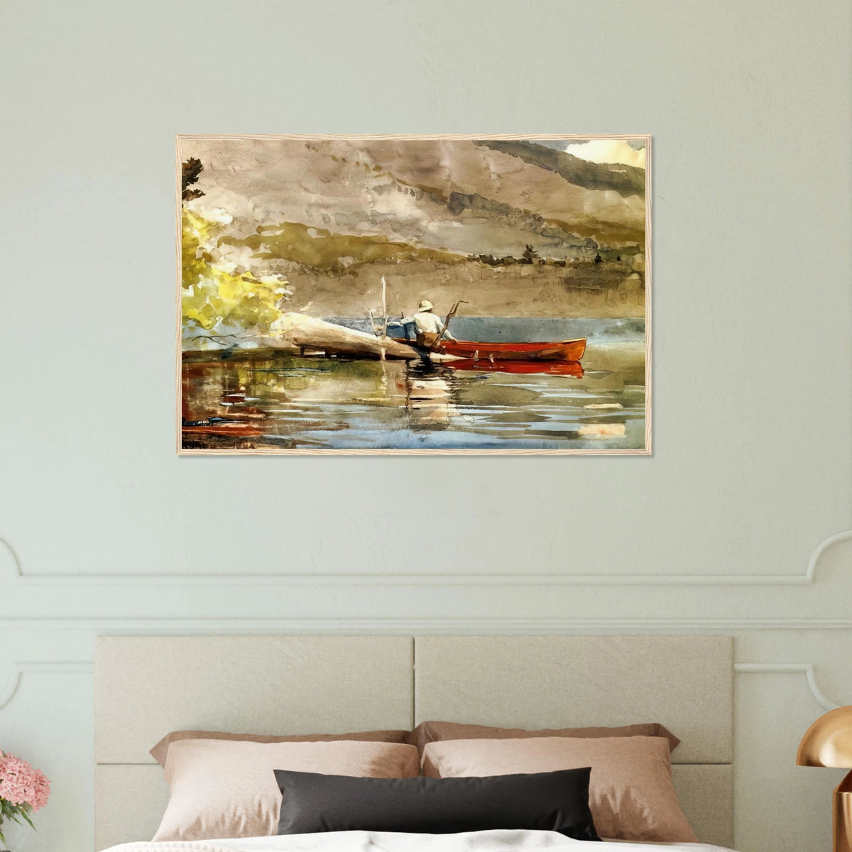 THE RED CANOE 1884 Framed Poster | Winslow Homer Framed Prints Wall Art | Winslow Homer Store