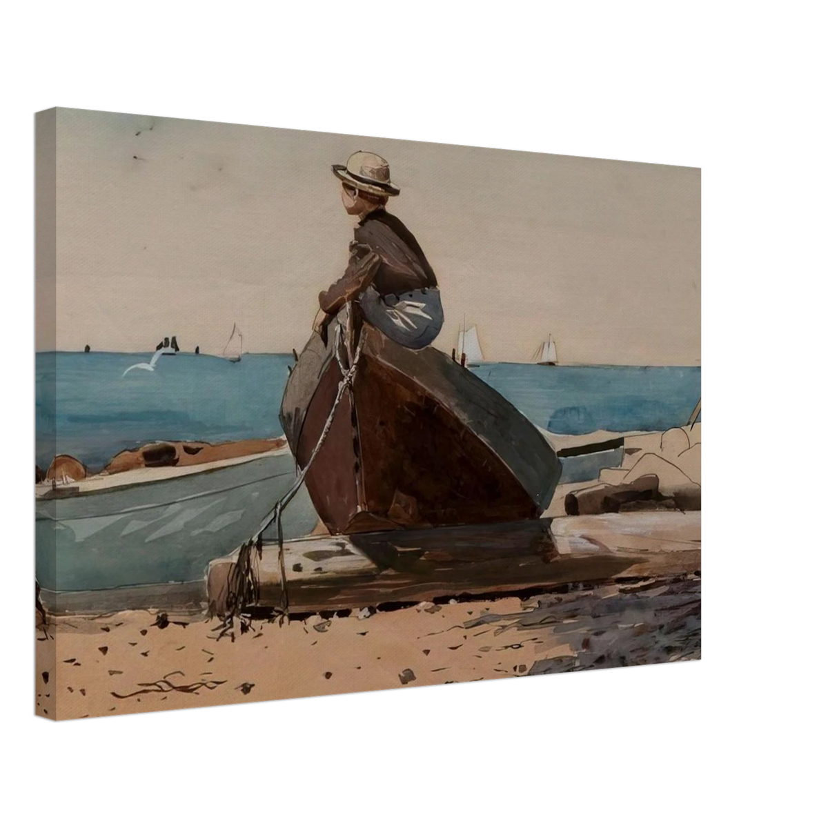 WAITING FOR DAD Canvas | Winslow Homer Canvas | Winslow Homer Store