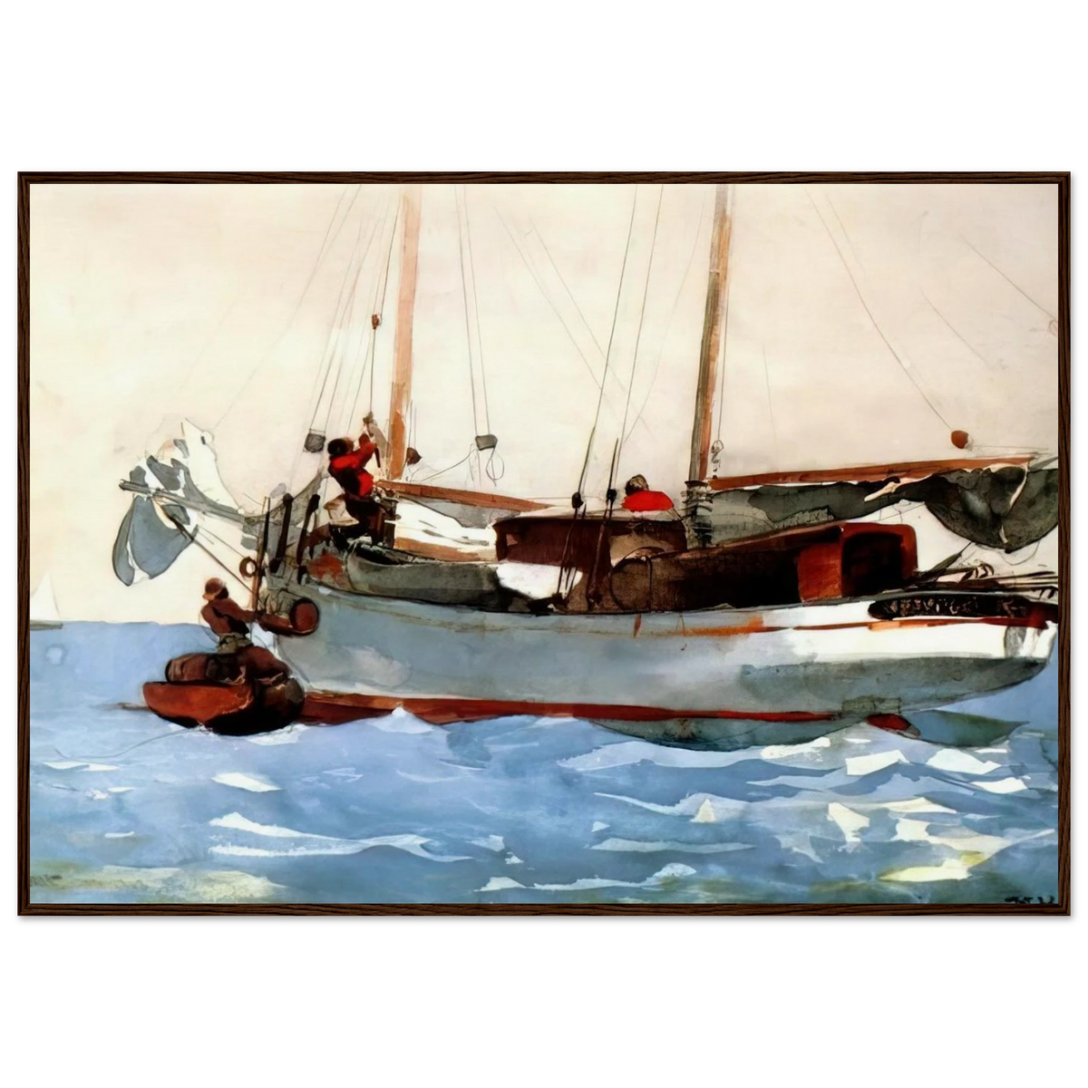 TAKING ON WET PROVISIONS Framed Poster | Winslow Homer Framed Prints Wall Art | Winslow Homer Store