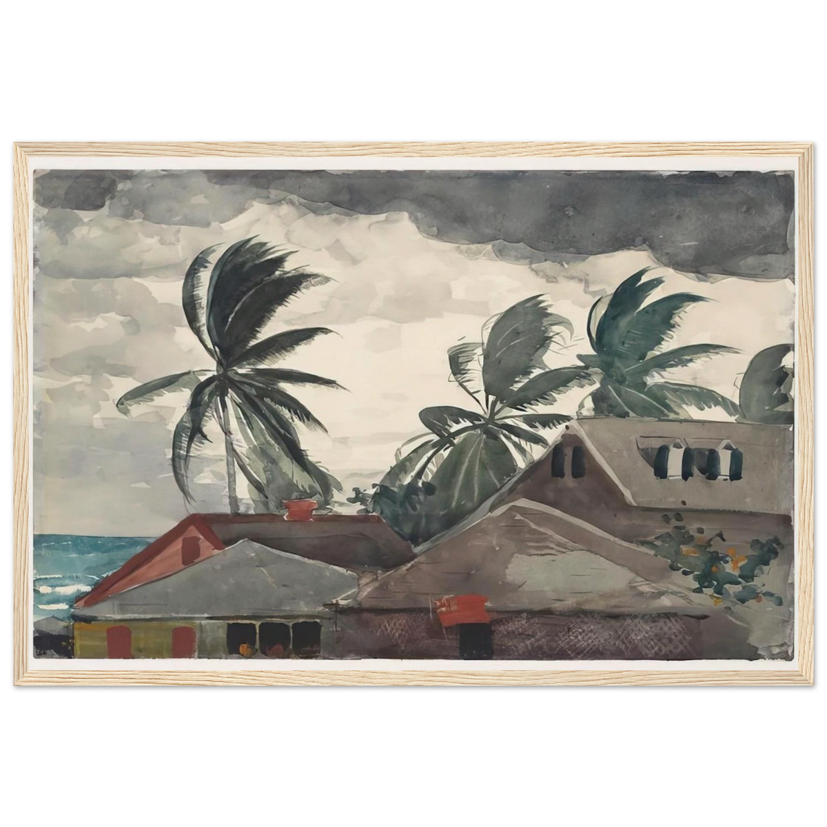 HURRICANE BAHAMAS 1898 Framed Poster | Winslow Homer Framed Prints Wall Art | Winslow Homer Store