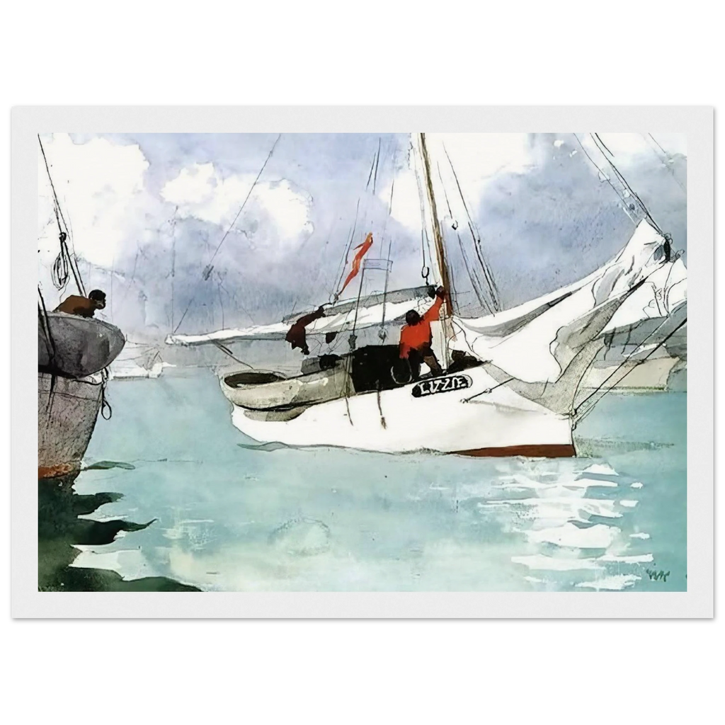 FISHING BOATS KEY WEST Framed Poster | Winslow Homer Framed Prints Wall Art | Winslow Homer Store