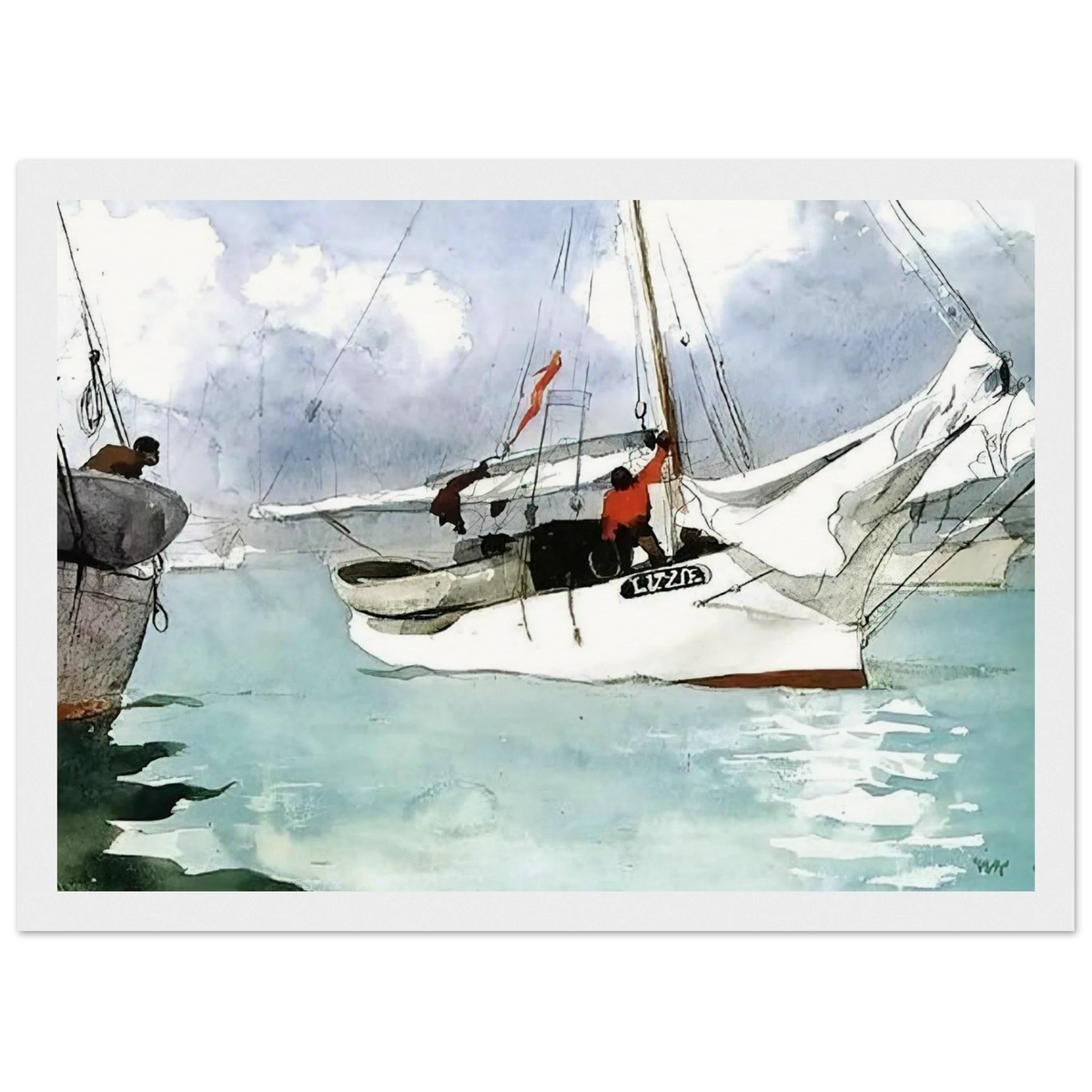 FISHING BOATS KEY WEST Framed Poster | Winslow Homer Framed Prints Wall Art | Winslow Homer Store