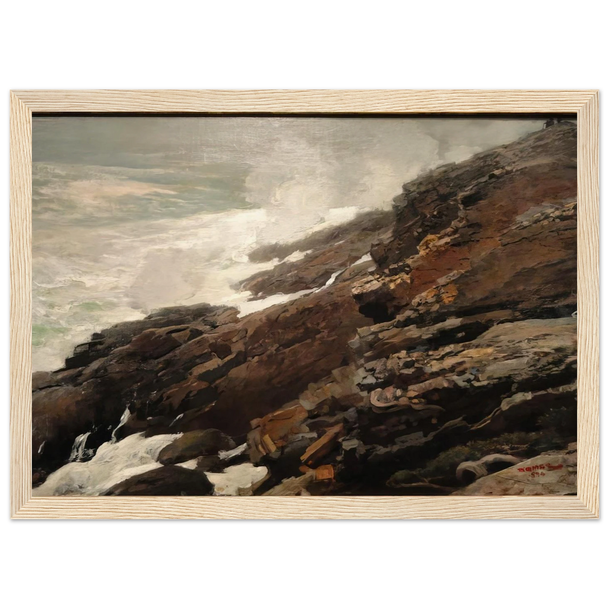 HIGH CLIFF COAST OF MAINE Framed Poster | Winslow Homer Framed Prints Wall Art | Winslow Homer Store