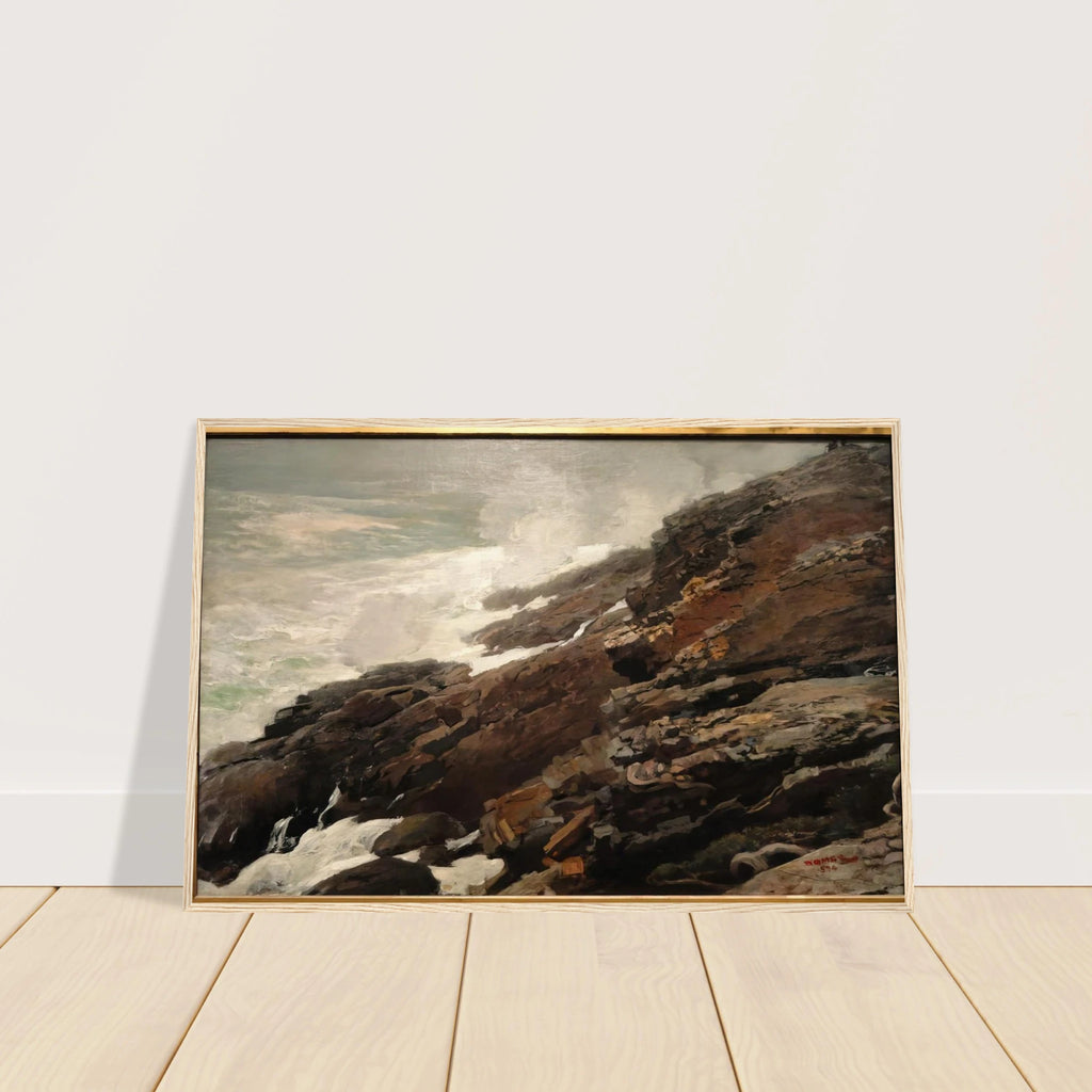 HIGH CLIFF COAST OF MAINE Framed Poster | Winslow Homer Framed Prints Wall Art | Winslow Homer Store