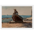 WAITING FOR DAD Framed Poster | Winslow Homer Framed Prints Wall Art | Winslow Homer Store
