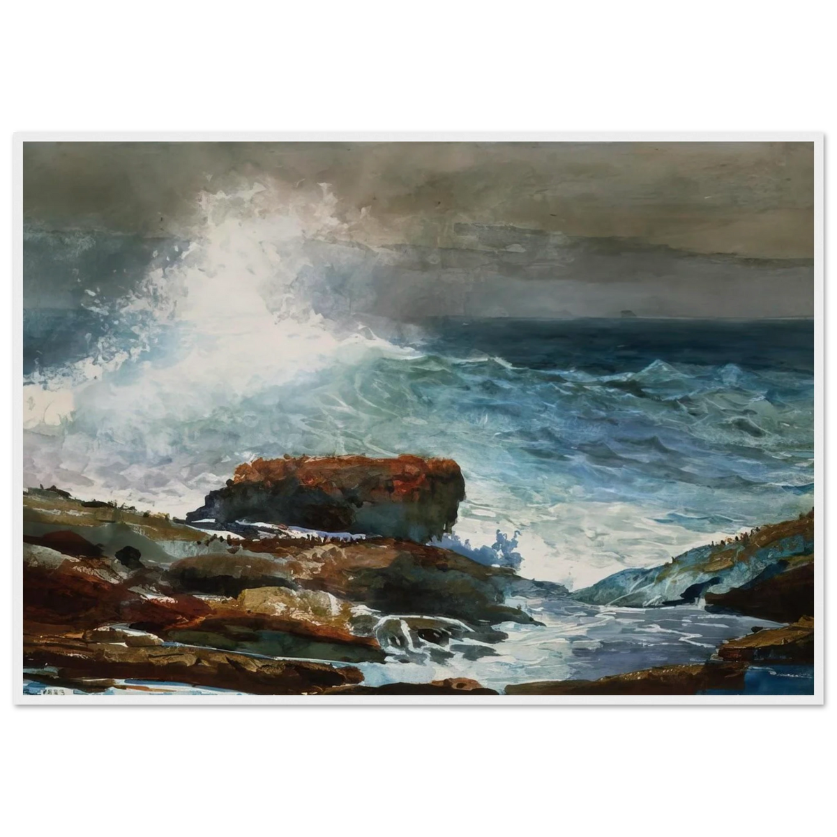 INCOMING TIDE SCARBORO MAINE Framed Poster | Winslow Homer Framed Prints Wall Art | Winslow Homer Store