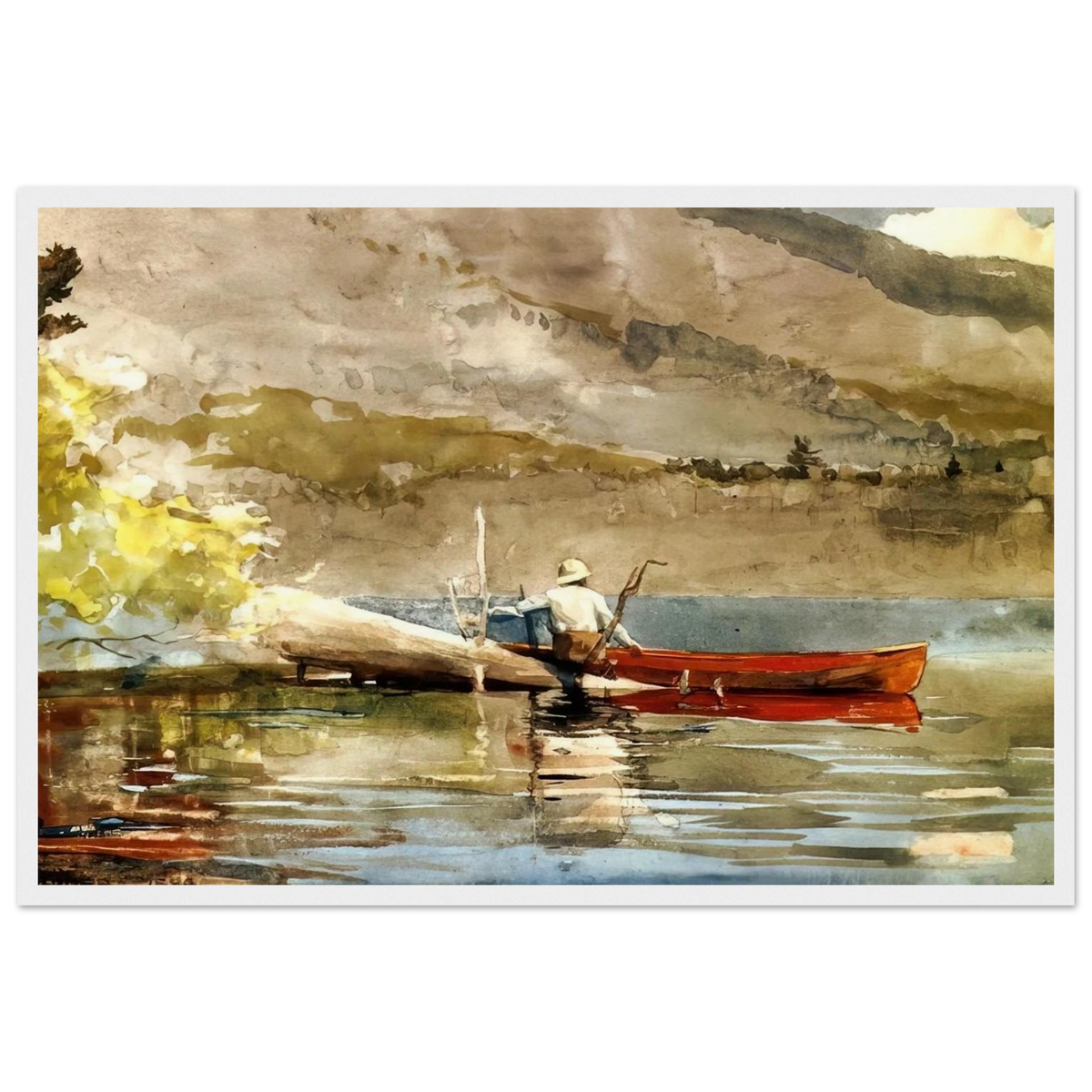 THE RED CANOE 1884 Framed Poster | Winslow Homer Framed Prints Wall Art | Winslow Homer Store
