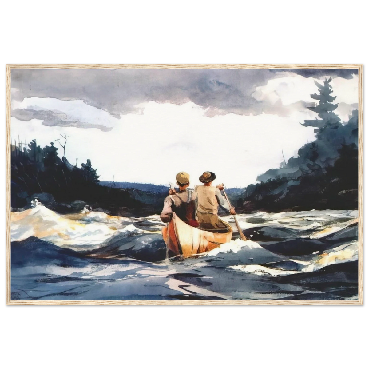 CANOE IN THE RAPIDS Framed Poster | Winslow Homer Framed Prints Wall Art | Winslow Homer Store
