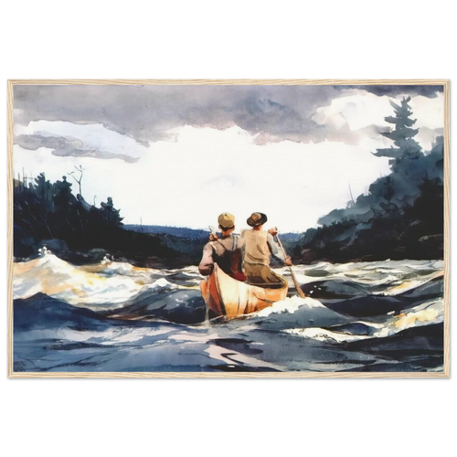 CANOE IN THE RAPIDS Framed Poster | Winslow Homer Framed Prints Wall Art | Winslow Homer Store