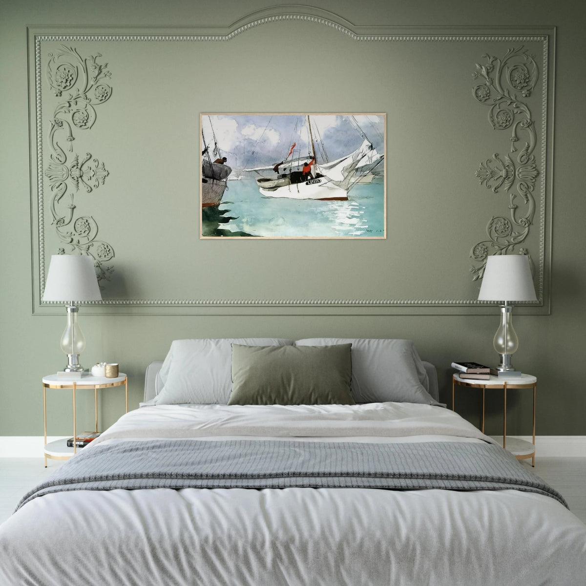 FISHING BOATS KEY WEST Framed Poster | Winslow Homer Framed Prints Wall Art | Winslow Homer Store