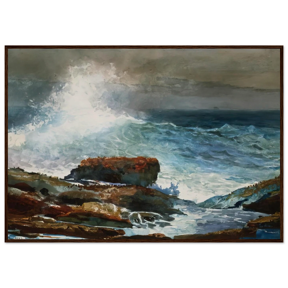 INCOMING TIDE SCARBORO MAINE Framed Poster | Winslow Homer Framed Prints Wall Art | Winslow Homer Store