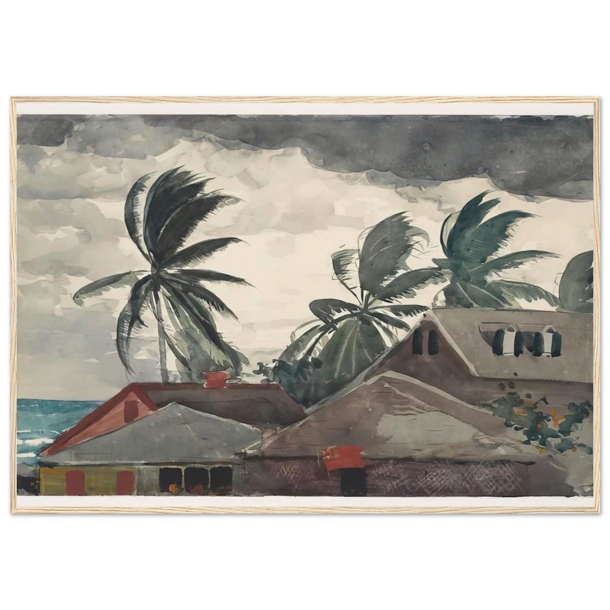 HURRICANE BAHAMAS 1898 Framed Poster | Winslow Homer Framed Prints Wall Art | Winslow Homer Store