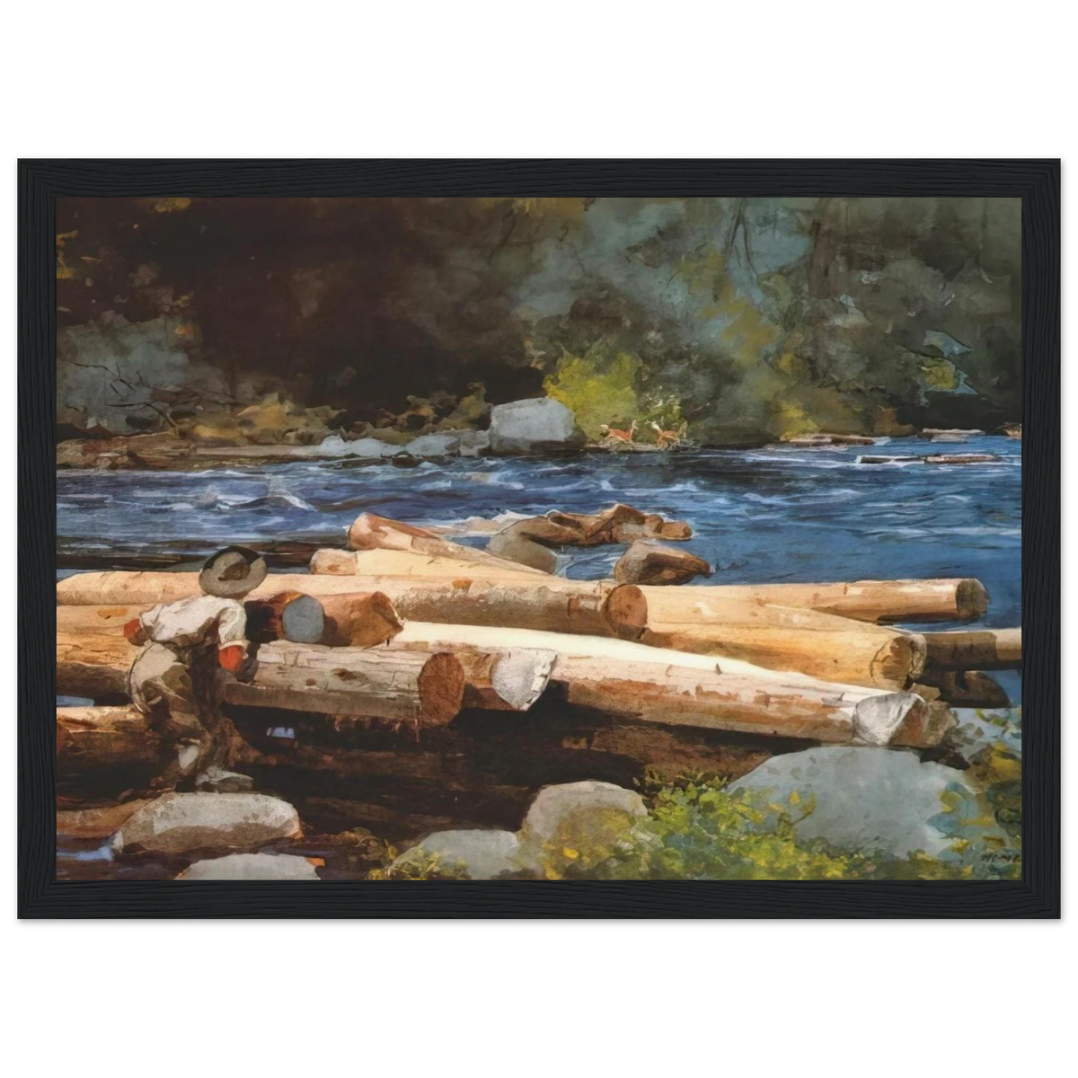 HUDSON RIVER Framed Poster | Winslow Homer Framed Prints Wall Art | Winslow Homer Store