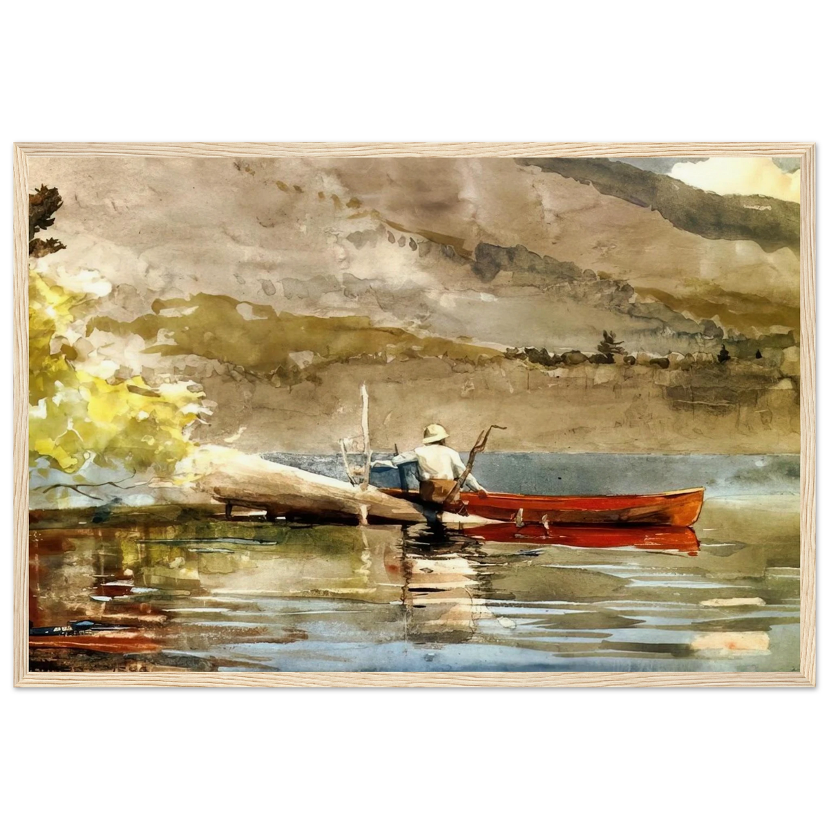 THE RED CANOE 1884 Framed Poster | Winslow Homer Framed Prints Wall Art | Winslow Homer Store