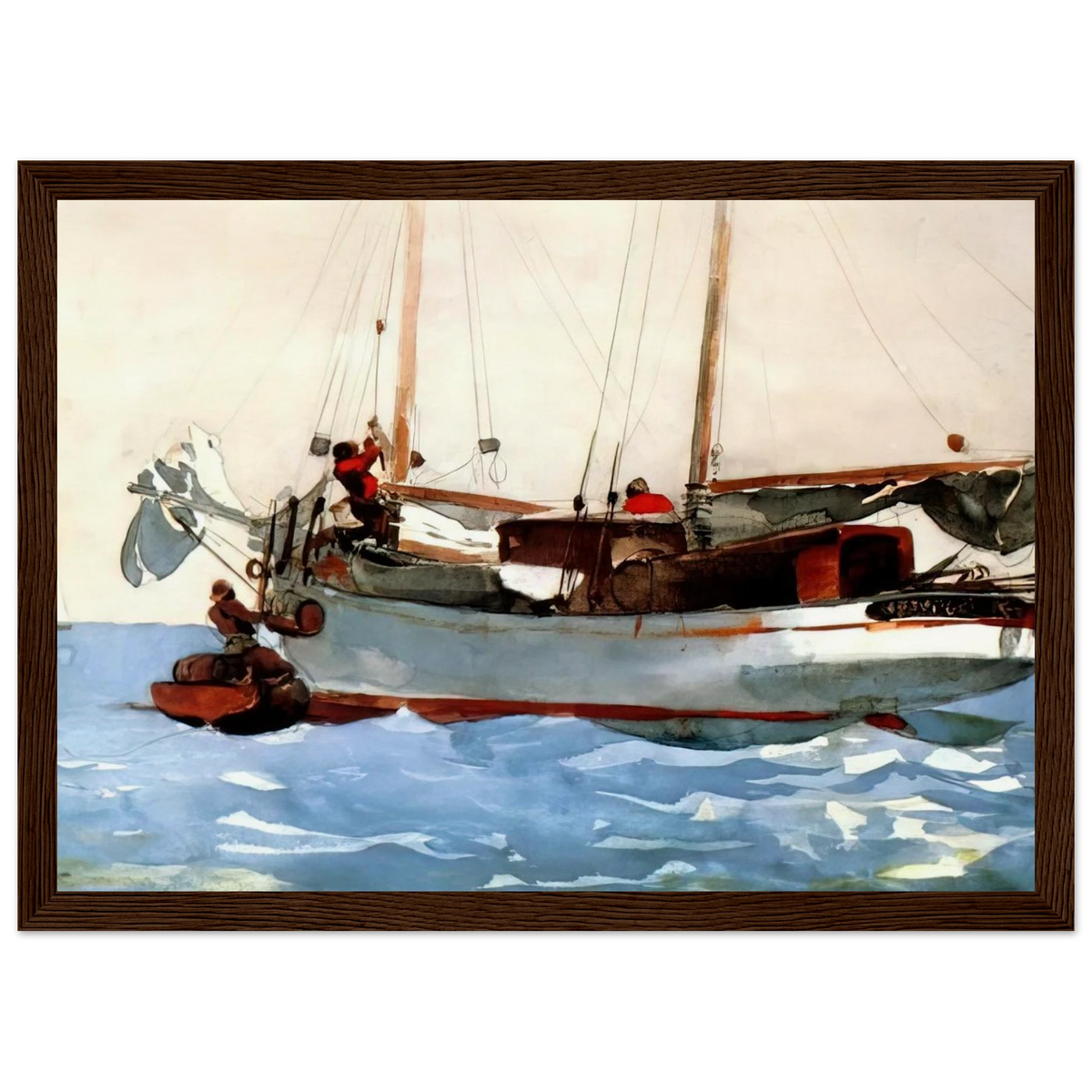 TAKING ON WET PROVISIONS Framed Poster | Winslow Homer Framed Prints Wall Art | Winslow Homer Store
