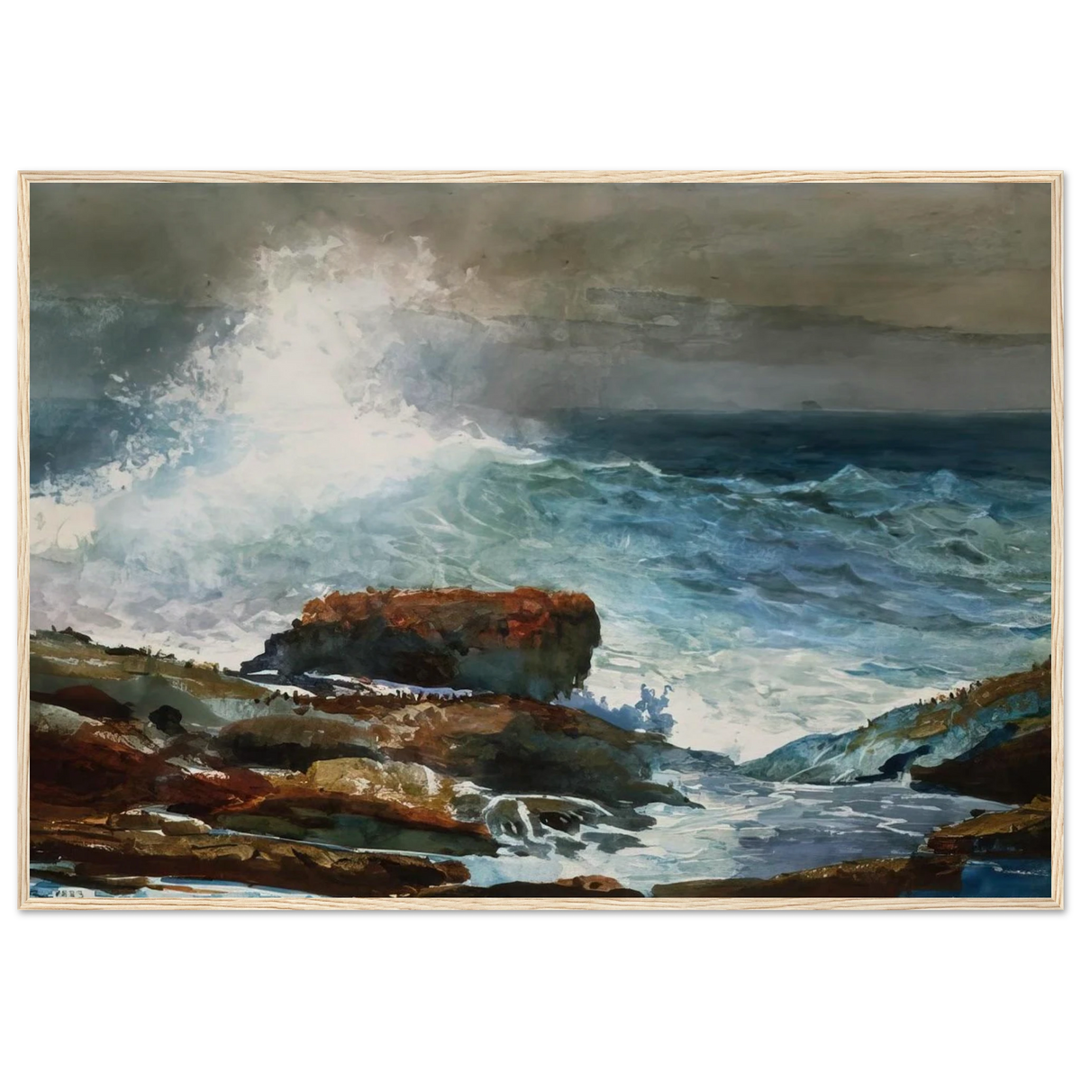 INCOMING TIDE SCARBORO MAINE Framed Poster | Winslow Homer Framed Prints Wall Art | Winslow Homer Store