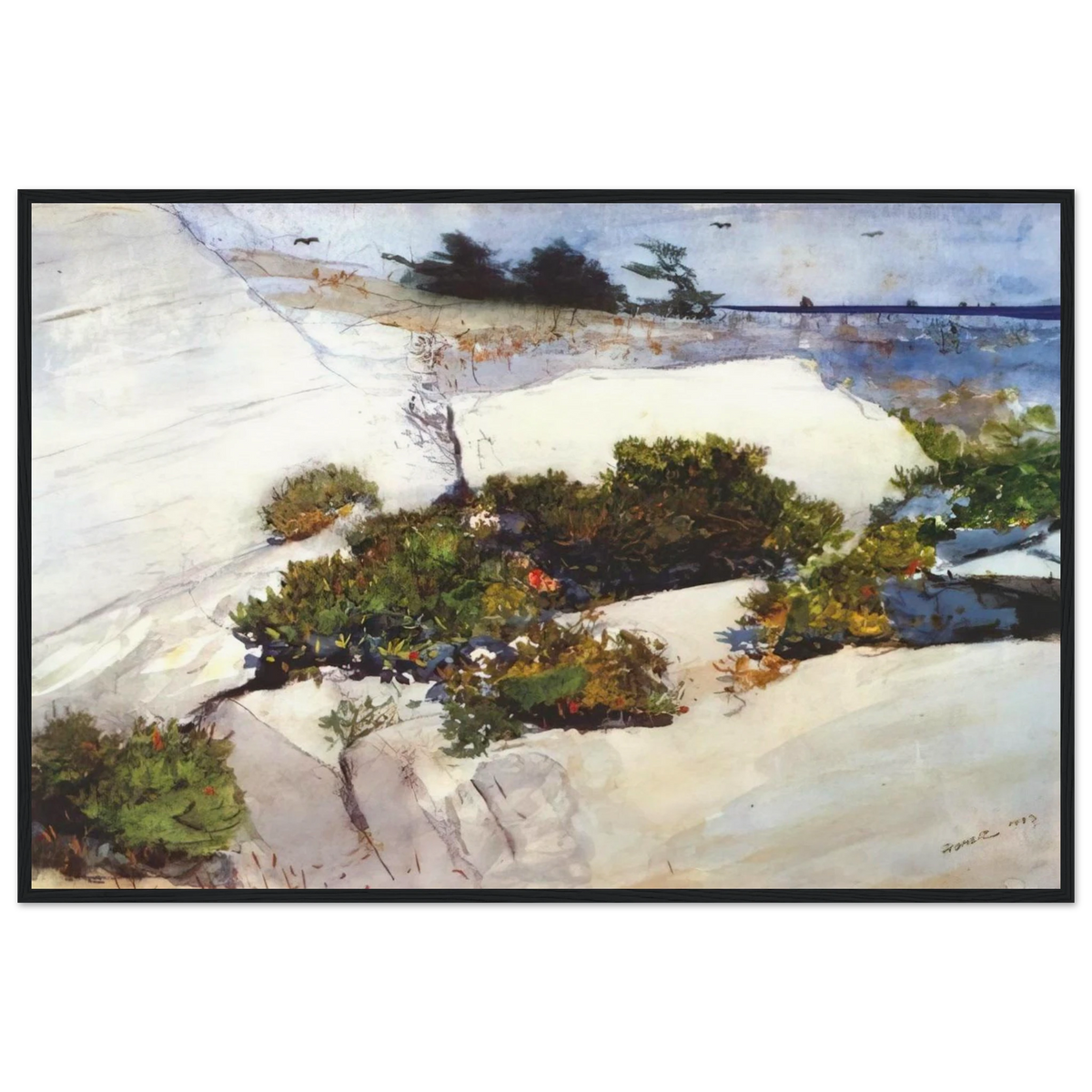 MAINE CLIFFS Framed Poster | Winslow Homer Framed Prints Wall Art | Winslow Homer Store