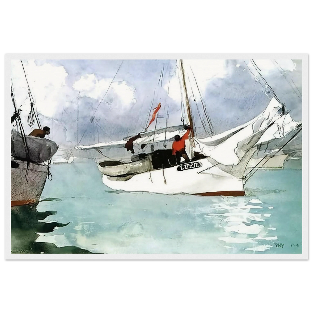 FISHING BOATS KEY WEST Framed Poster | Winslow Homer Framed Prints Wall Art | Winslow Homer Store
