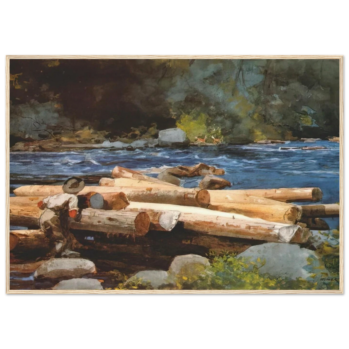 HUDSON RIVER Framed Poster | Winslow Homer Framed Prints Wall Art | Winslow Homer Store