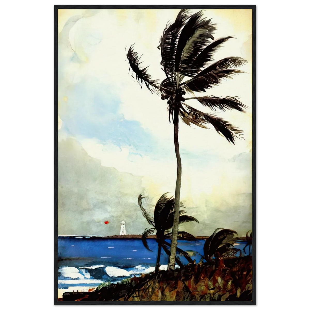 PALM TREE NASSAU Framed Poster | Winslow Homer Framed Prints Wall Art | Winslow Homer Store
