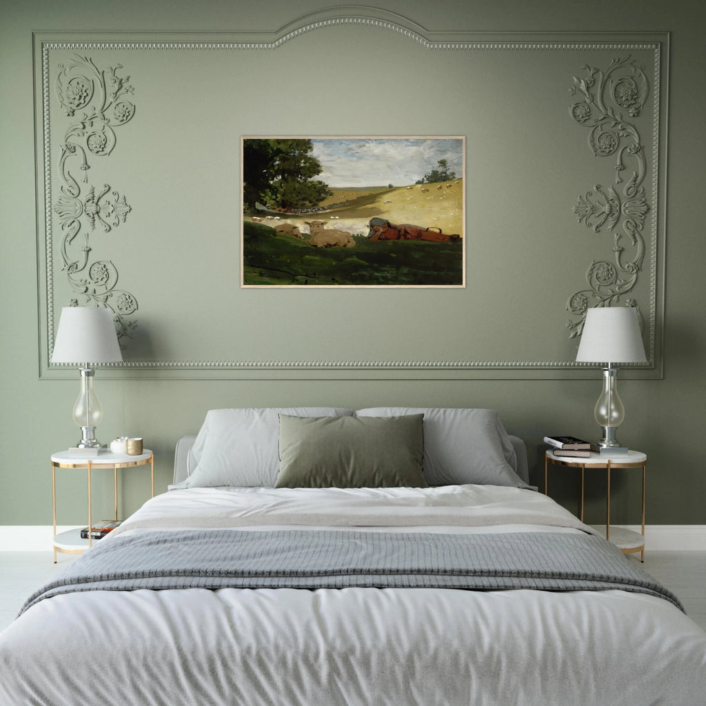 WARM AFTERNOON SHEPHERDESS Framed Poster | Winslow Homer Framed Prints Wall Art | Winslow Homer Store