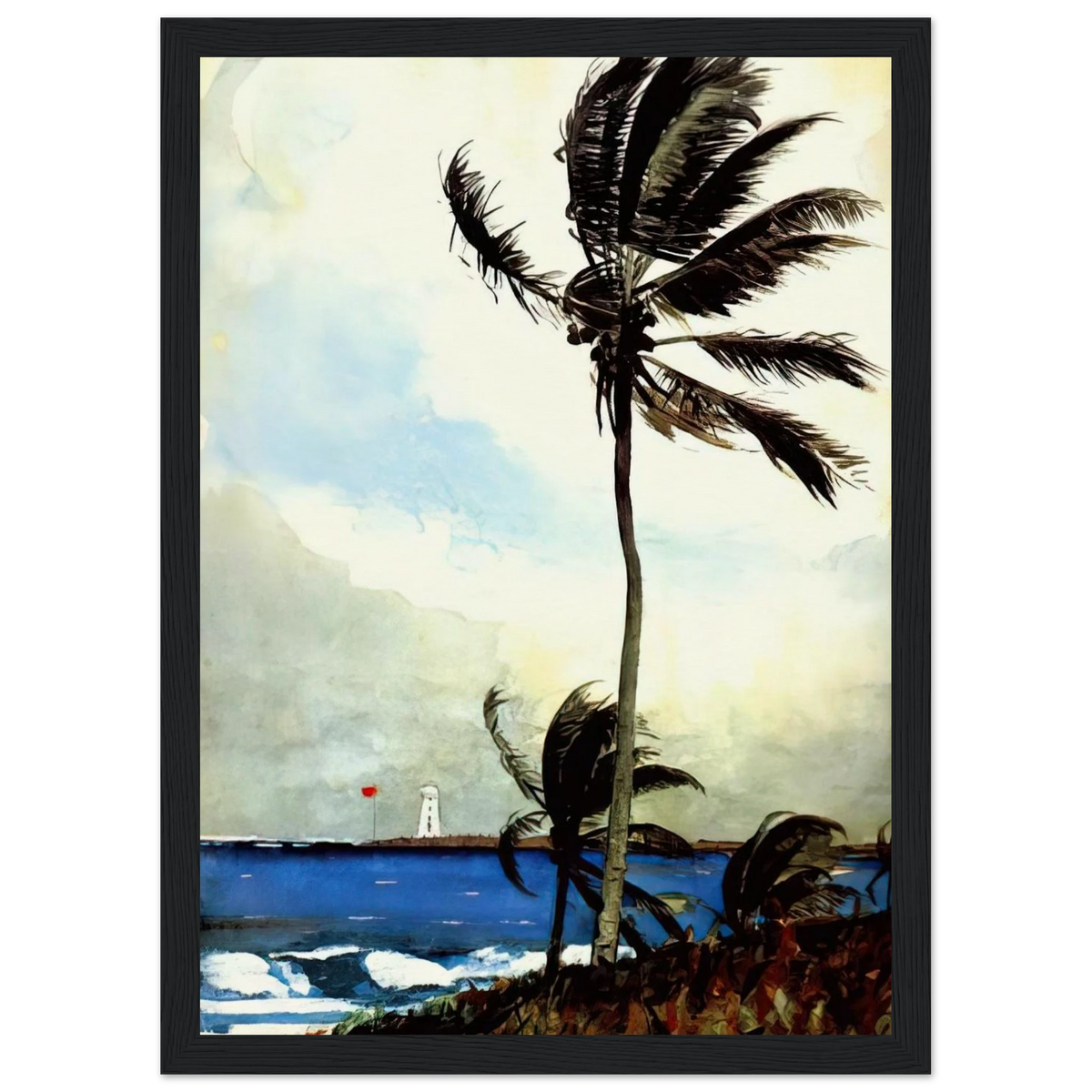 PALM TREE NASSAU Framed Poster | Winslow Homer Framed Prints Wall Art | Winslow Homer Store