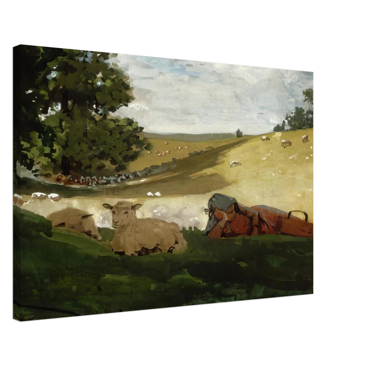 WARM AFTERNOON SHEPHERDESS Canvas | Winslow Homer Canvas | Winslow Homer Store