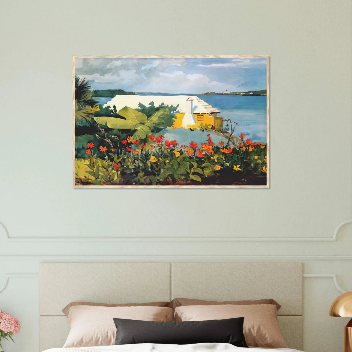 FLOWER GARDEN AND BUNGALOW BERMUDA Framed Poster | Winslow Homer Framed Prints Wall Art | Winslow Homer Store
