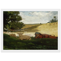 WARM AFTERNOON SHEPHERDESS Framed Poster | Winslow Homer Framed Prints Wall Art | Winslow Homer Store