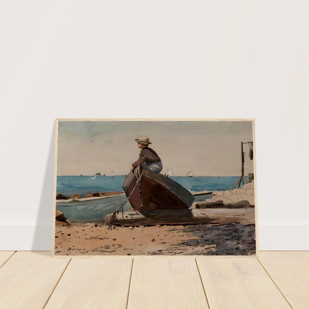 WAITING FOR DAD Framed Poster | Winslow Homer Framed Prints Wall Art | Winslow Homer Store