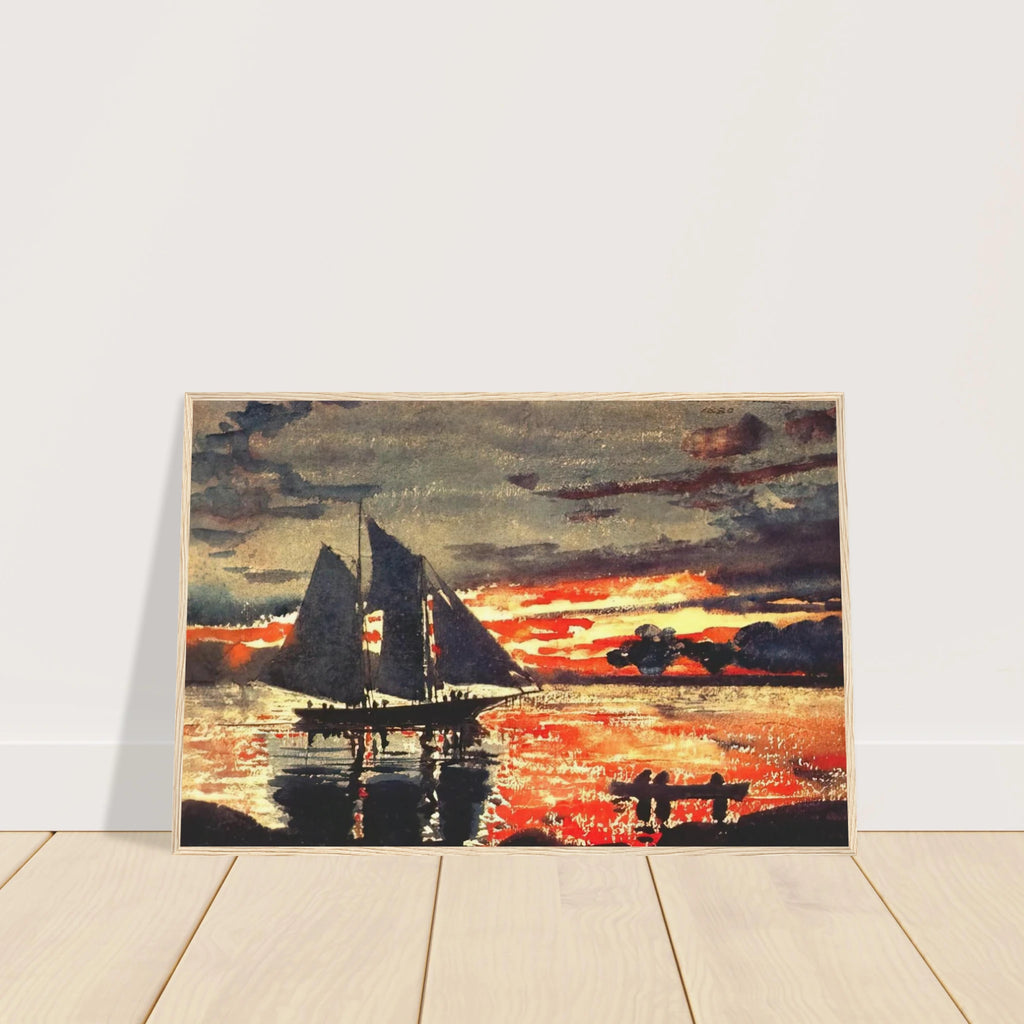 SUNSET FIRES Framed Poster | Winslow Homer Framed Prints Wall Art | Winslow Homer Store