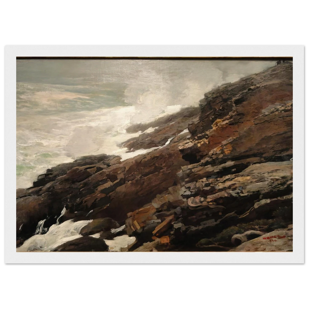HIGH CLIFF COAST OF MAINE Framed Poster | Winslow Homer Framed Prints Wall Art | Winslow Homer Store