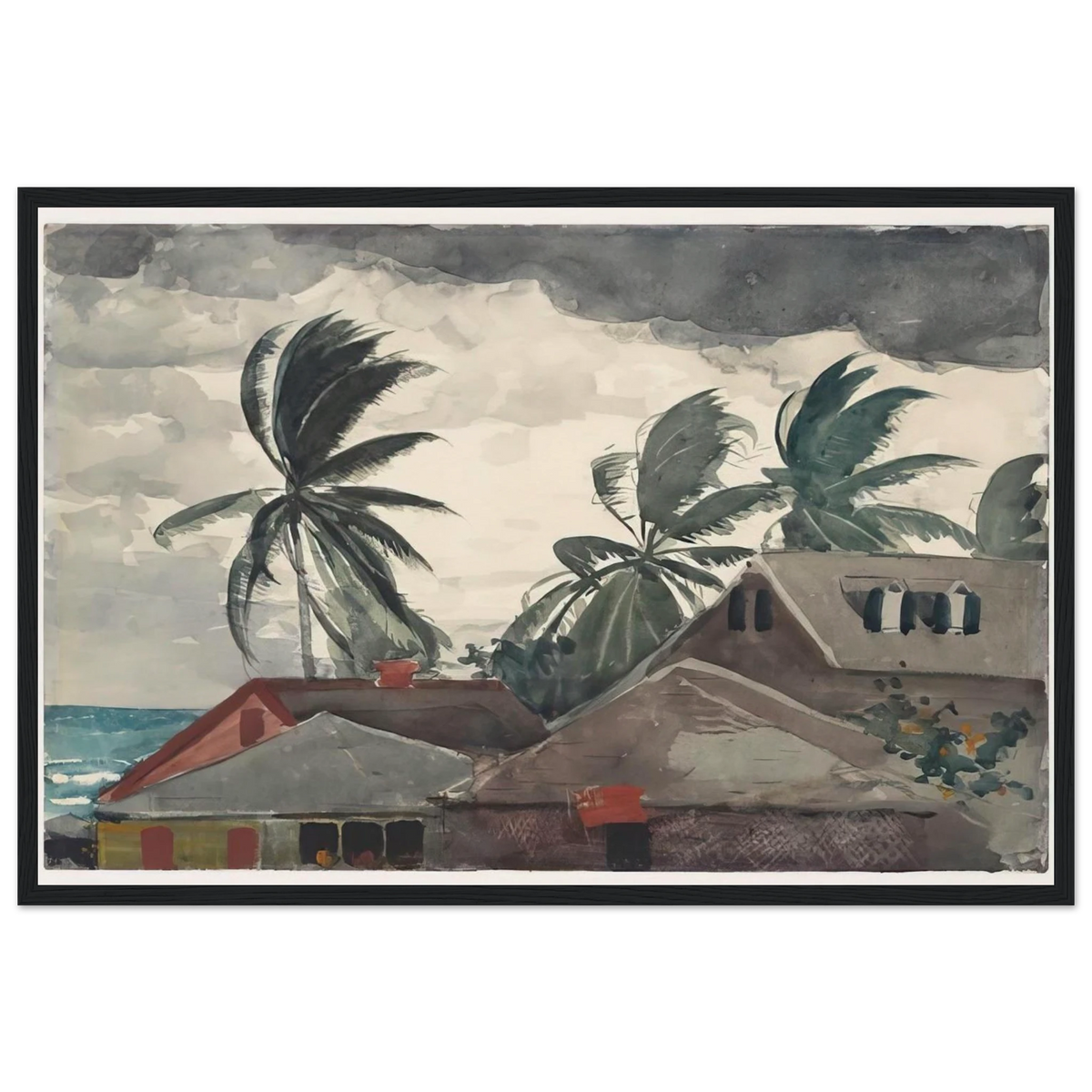 HURRICANE BAHAMAS 1898 Framed Poster | Winslow Homer Framed Prints Wall Art | Winslow Homer Store