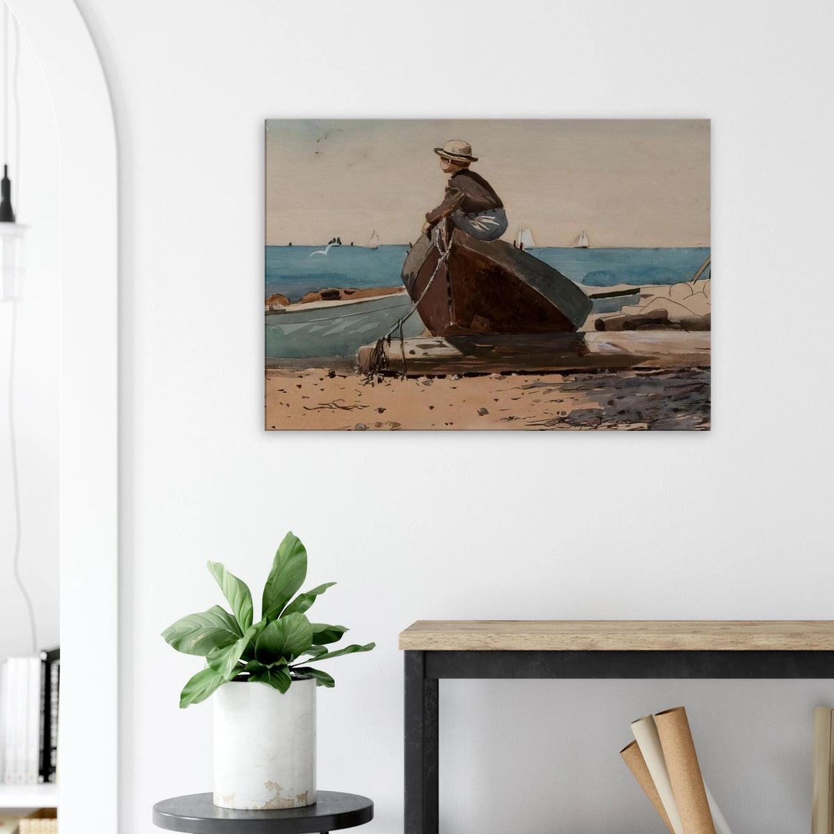 WAITING FOR DAD Canvas | Winslow Homer Canvas | Winslow Homer Store