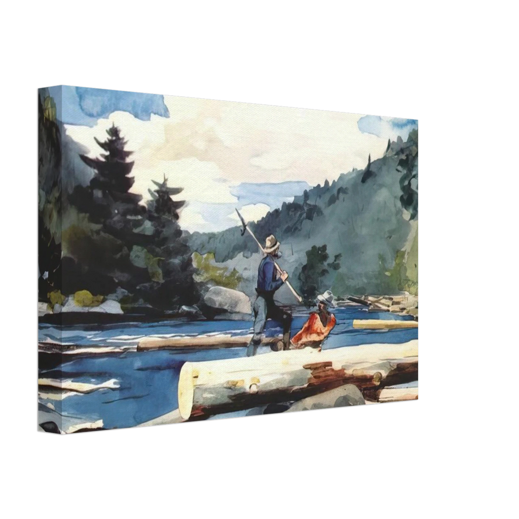 HUDSON RIVER LOGGING Canvas | Winslow Homer Canvas | Winslow Homer Store