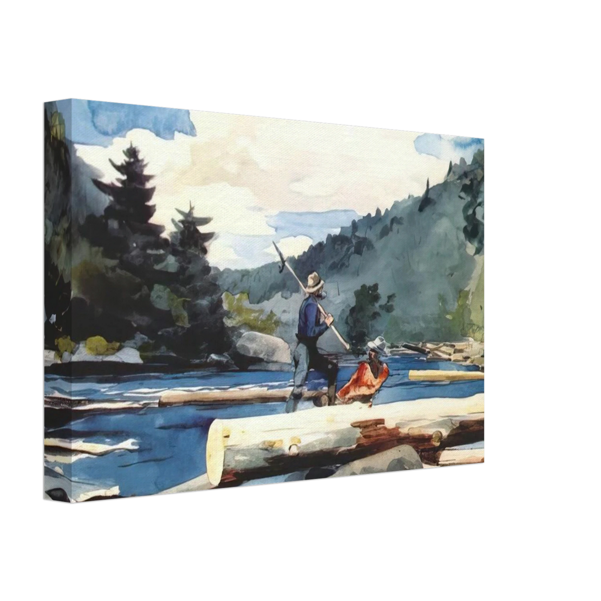 HUDSON RIVER LOGGING Canvas | Winslow Homer Canvas | Winslow Homer Store